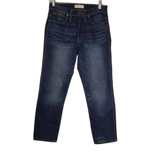 Madewell Womens Size 27 Slim Straight Jeans Mid Rise Blue Denim